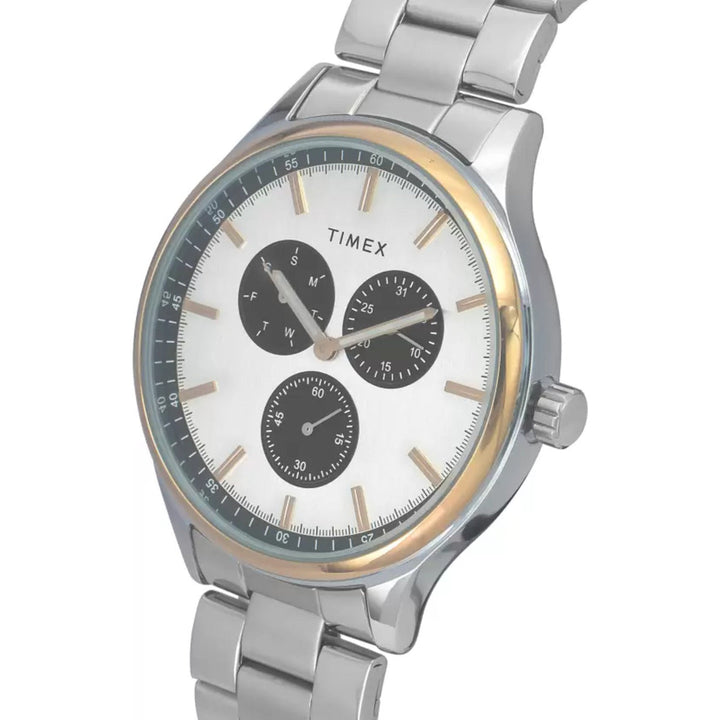 Timex Fashion Men's Silver Dial Round Case Multifunction Function Watch -TWEG184SMU02