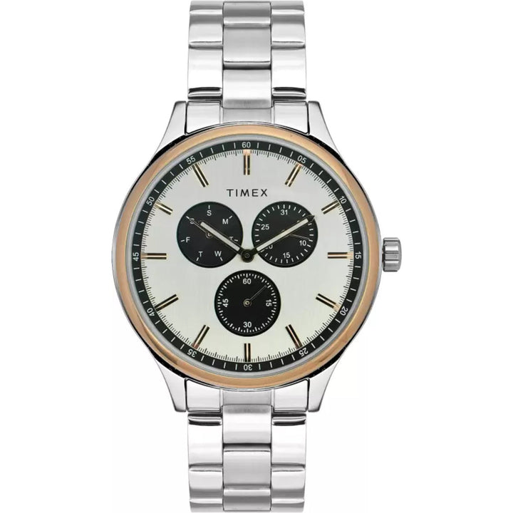 Timex Fashion Men's Silver Dial Round Case Multifunction Function Watch -TWEG184SMU02