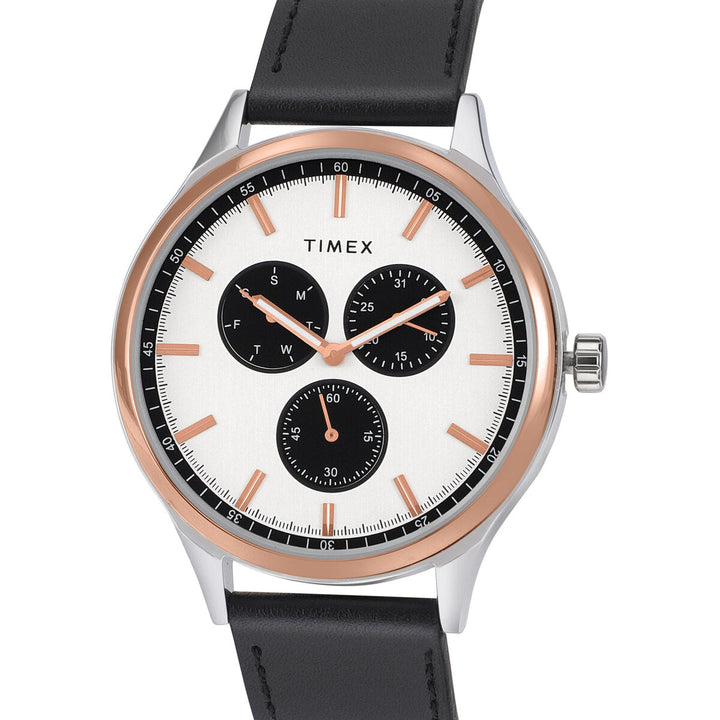 Timex Fashion Collection Premium Quality Multifunction Men Analog Silver Dial Coloured Quartz Watch, Round Dial With 43 Mm Case Width - TWEG184SMU07
