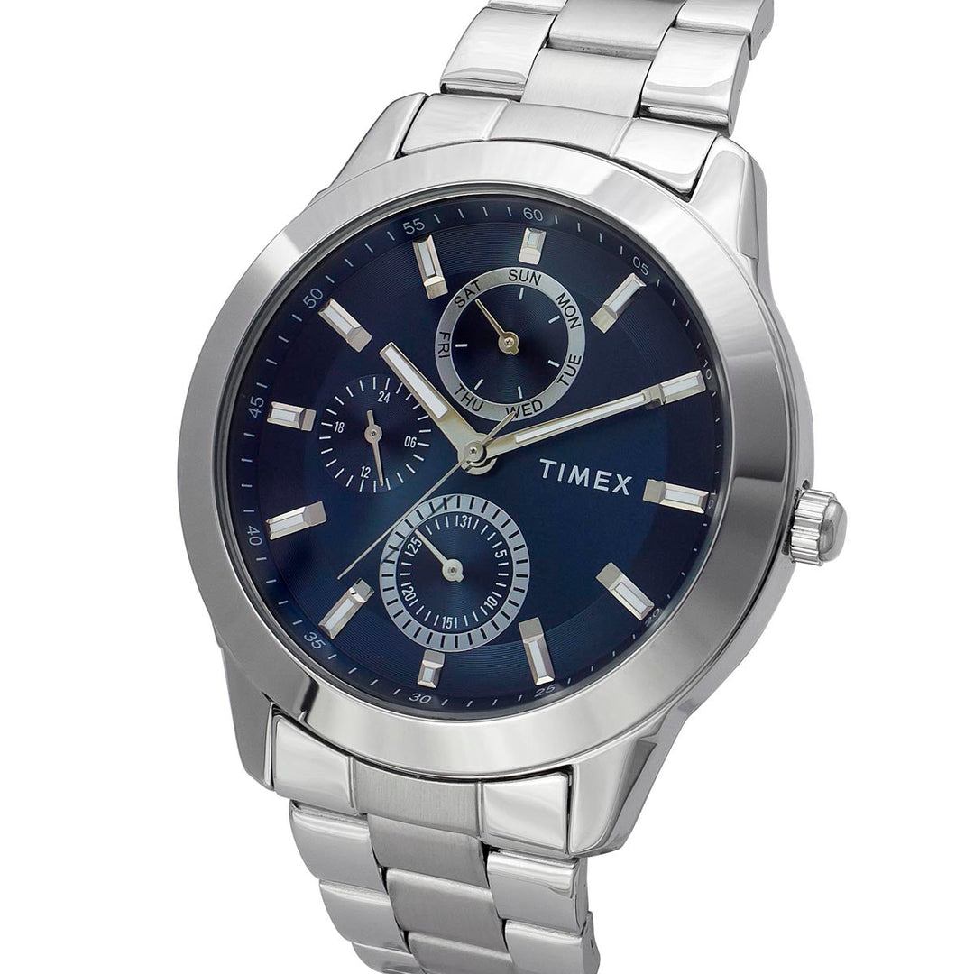 Timex Fashion Men's Blue Dial Round Case Multifunction Function Watch -TWEG18507