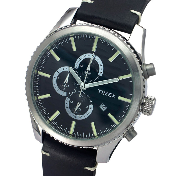 Timex Fashion Men's Black Dial Round Case Chronograph Function Watch -TWEG19500
