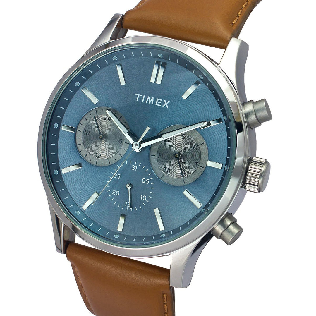 Timex Fashion Men's Blue Dial Round Case Multifunction Function Watch -TWEG19601