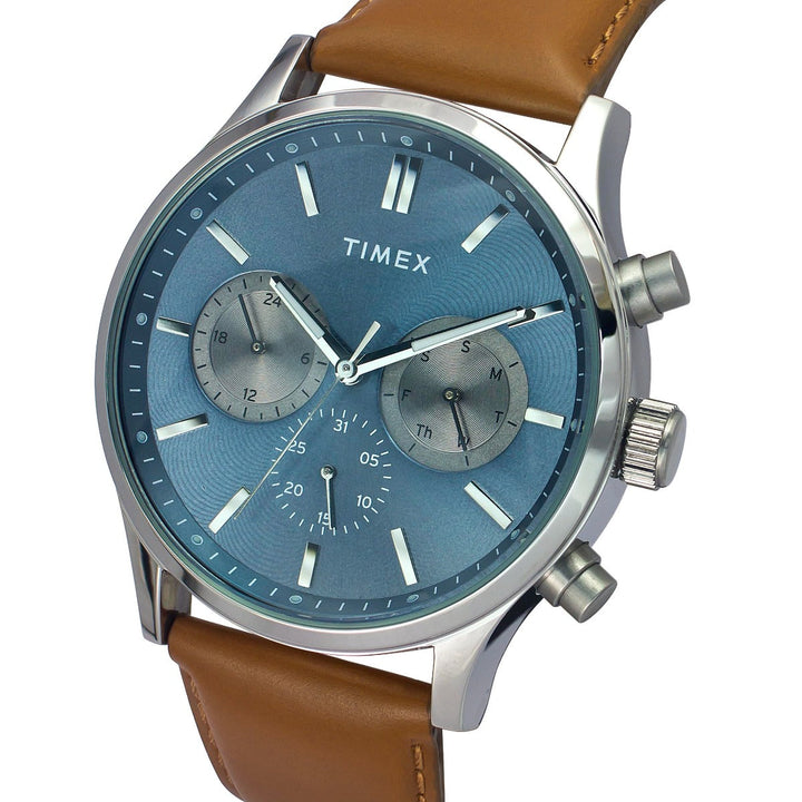 Timex Fashion Men's Blue Dial Round Case Multifunction Function Watch -TWEG19601
