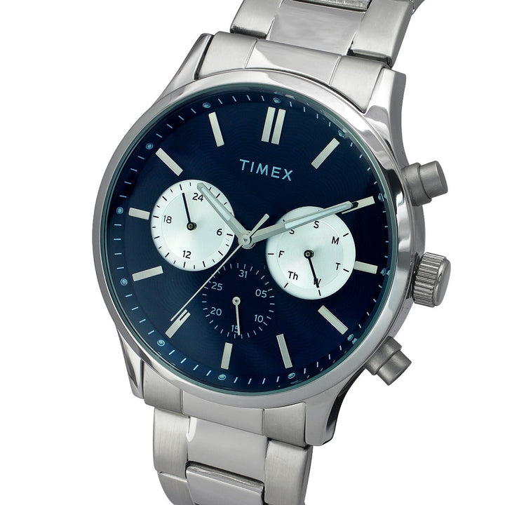 Timex Fashion Men's Blue Dial Round Case Multifunction Function Watch -TWEG19603
