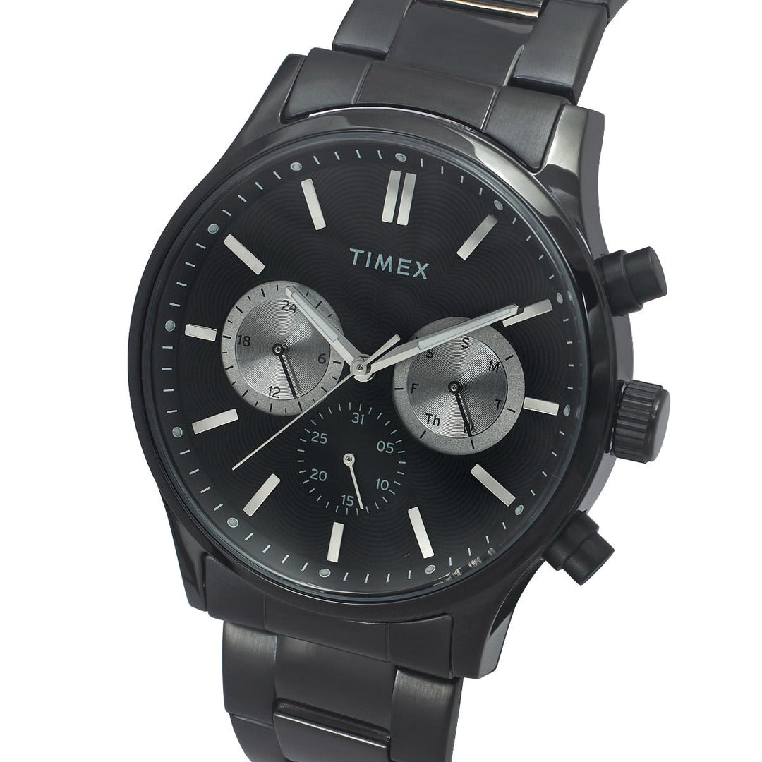 Timex Fashion Men's Black Dial Round Case Multifunction Function Watch -TWEG19605