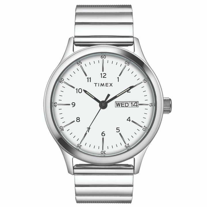 Timex Fashion Men's White Dial Round Case Day Date Function Watch -TWEG19703