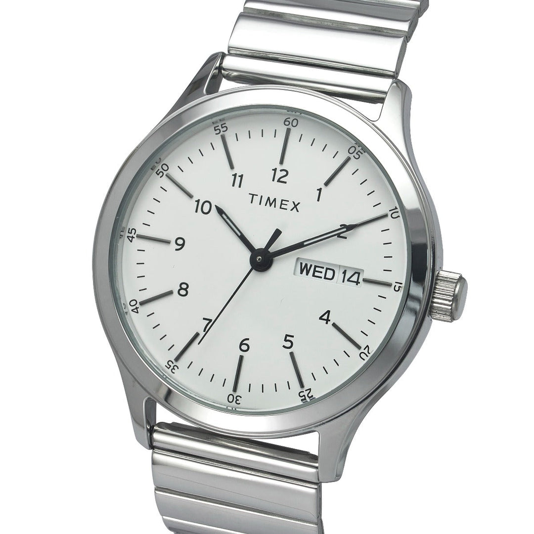 Timex Fashion Men's White Dial Round Case Day Date Function Watch -TWEG19703