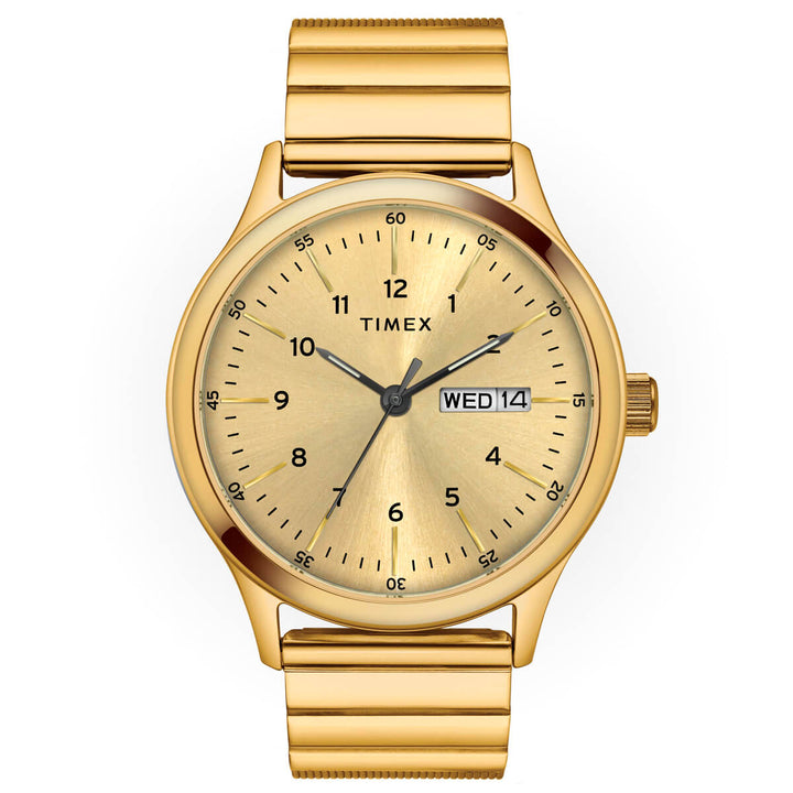 Timex Fashion Men's Champagne Dial Round Case Day Date Function Watch -TWEG19706