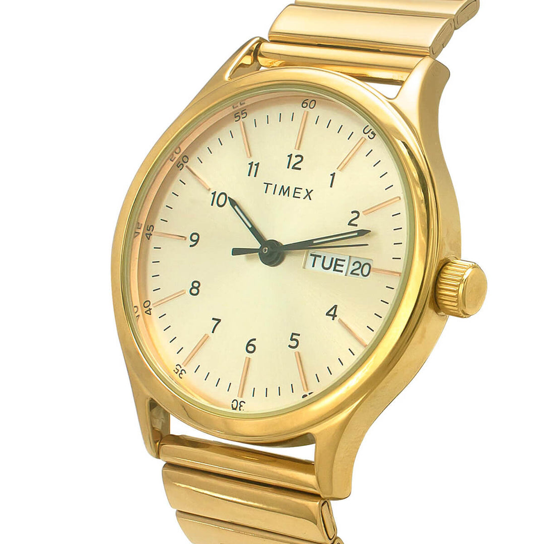 Timex Fashion Men's Champagne Dial Round Case Day Date Function Watch -TWEG19706