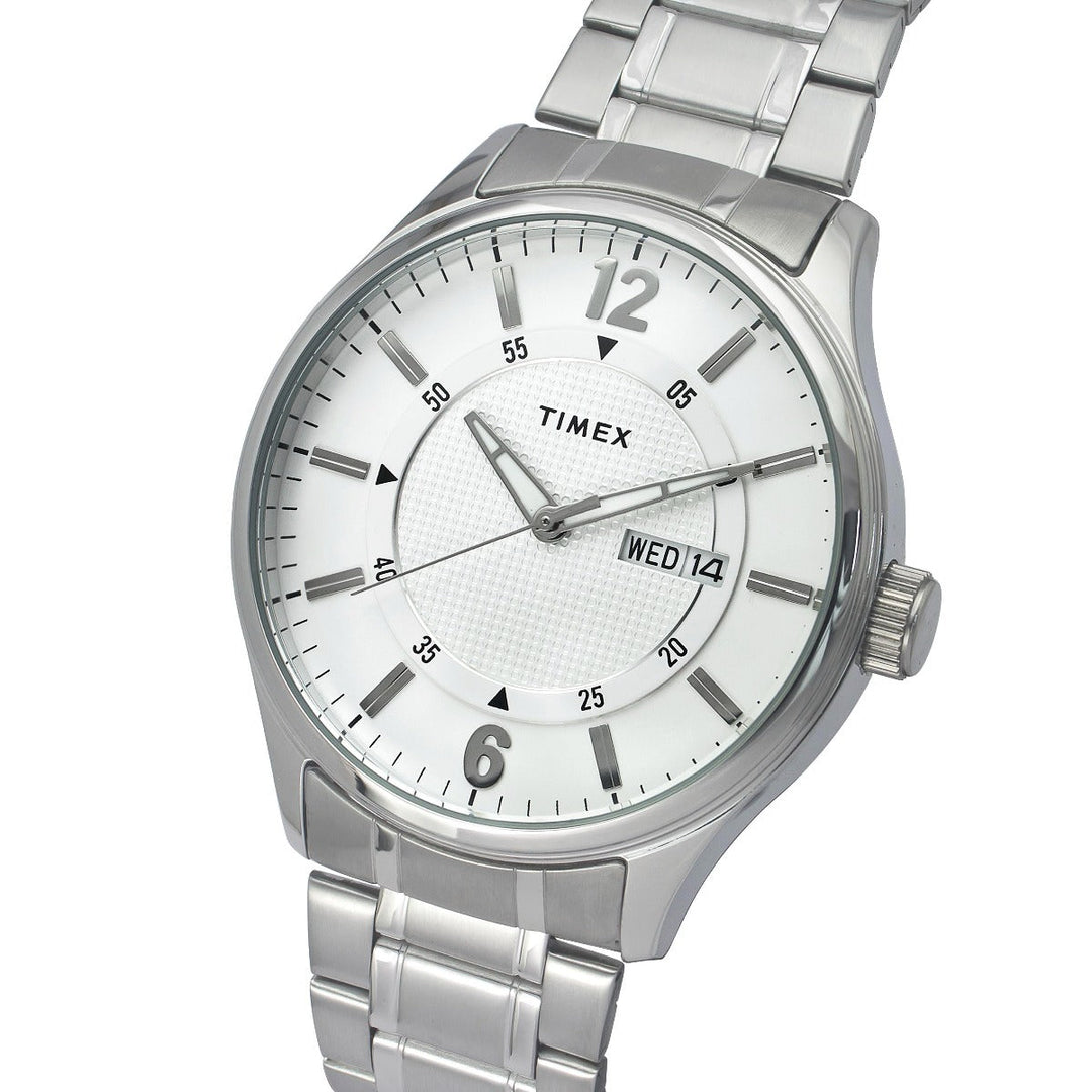 Timex Fashion Men's White Dial Round Case Day Date Function Watch -TWEG19803
