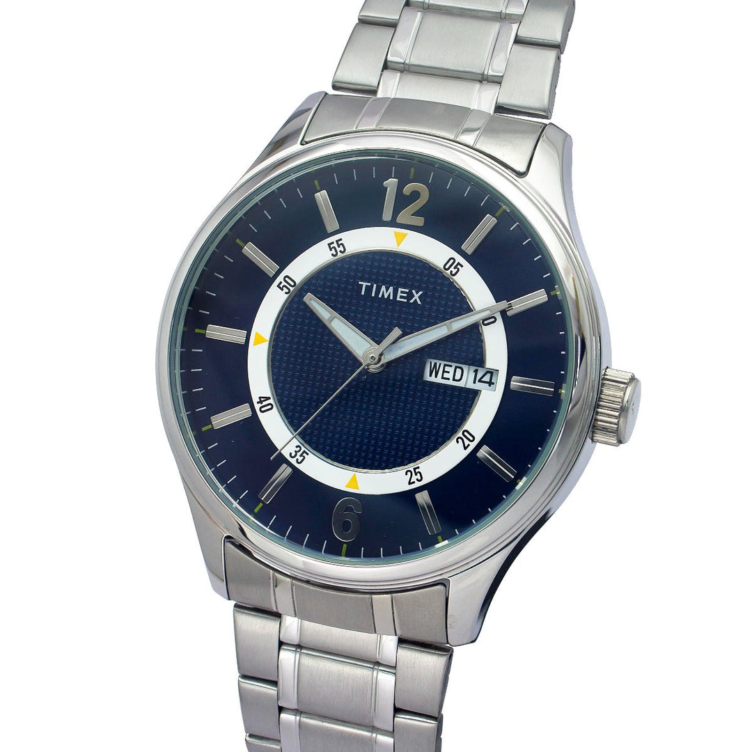 Timex Fashion Men's Blue Dial Round Case Day Date Function Watch -TWEG19804