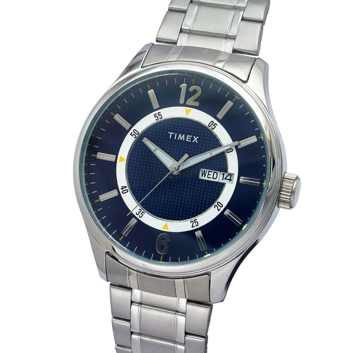 Timex Fashion Men's Blue Dial Round Case Day Date Function Watch -TWEG19804