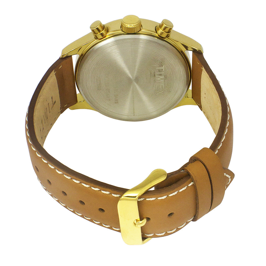 Timex Fashion Men's Beige Dial Round Case Dual Time Function Watch -TWEG19806