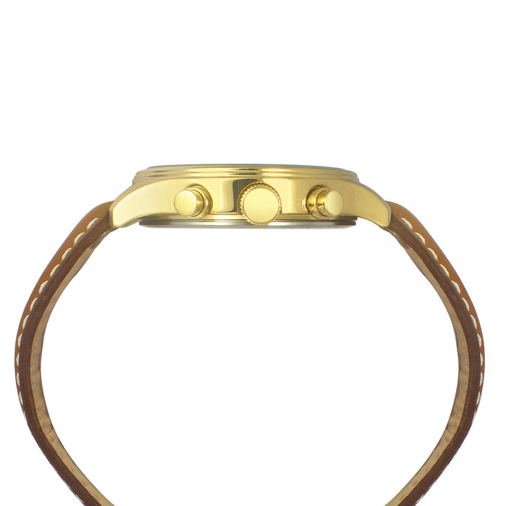 Timex Fashion Men's Beige Dial Round Case Dual Time Function Watch -TWEG19806