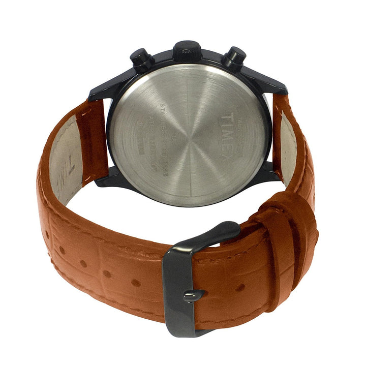 Timex Fashion Men's Black Dial Round Case Dual Time Function Watch -TWEG19808