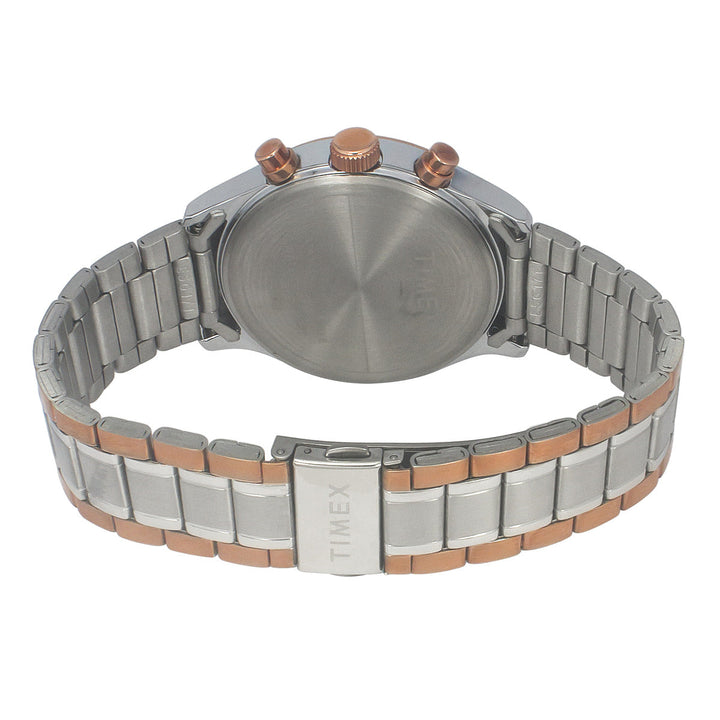 Timex Fashion Men's Silver Dial Round Case Dual Time Function Watch -TWEG19810