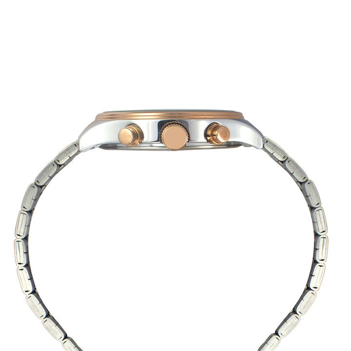 Timex Fashion Men's Silver Dial Round Case Dual Time Function Watch -TWEG19810