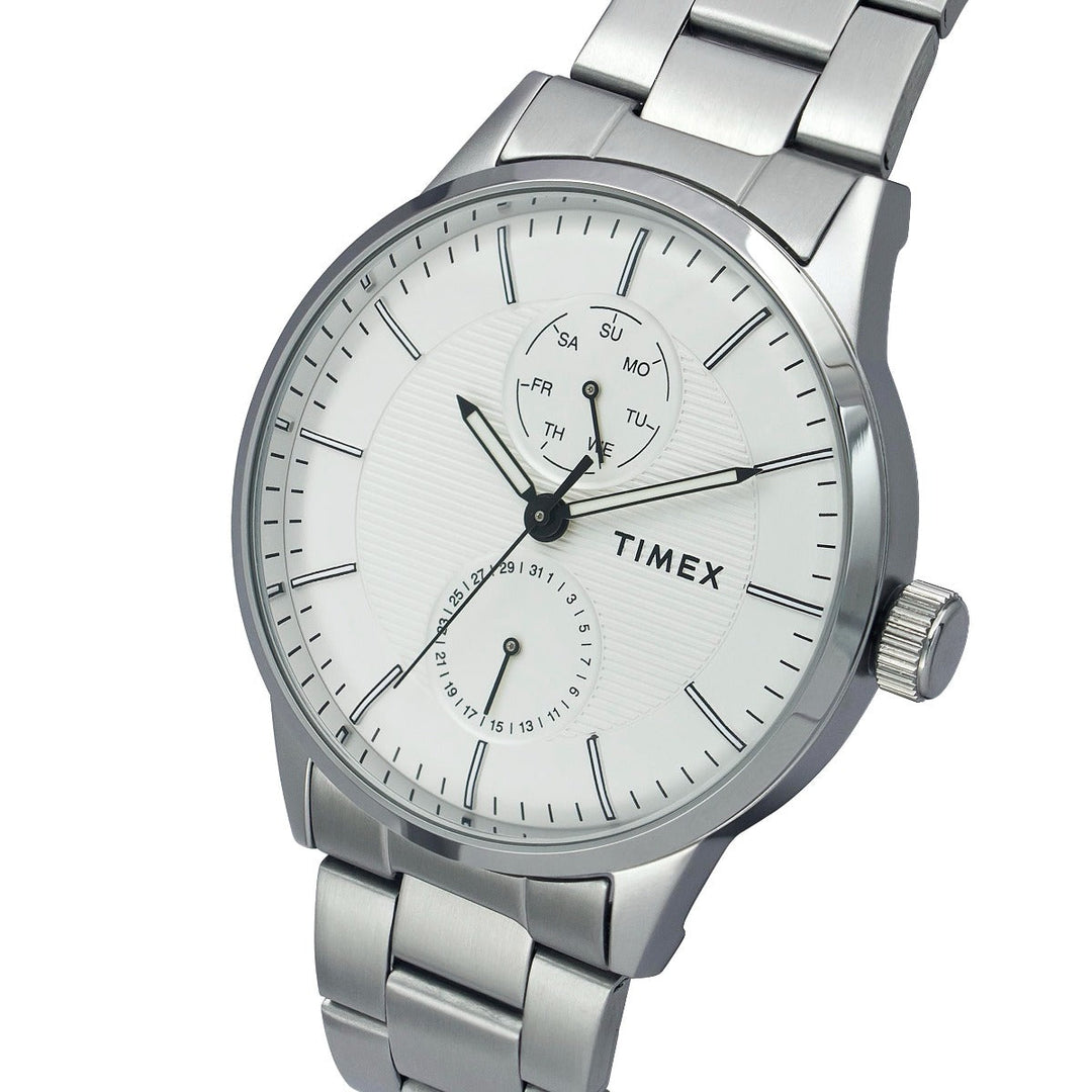 Timex Fashion Men's Silver Dial Round Case Multifunction Function Watch -TWEG19900