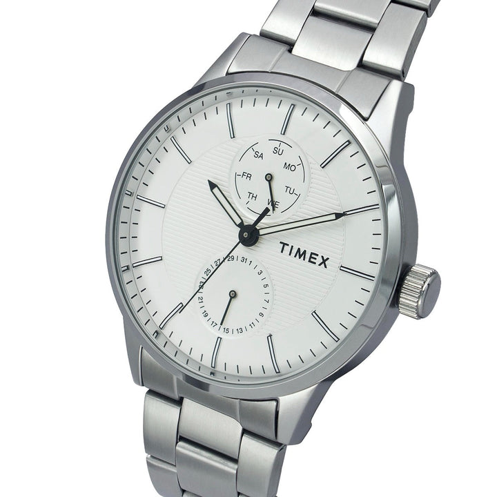 Timex Fashion Men's Silver Dial Round Case Multifunction Function Watch -TWEG19900