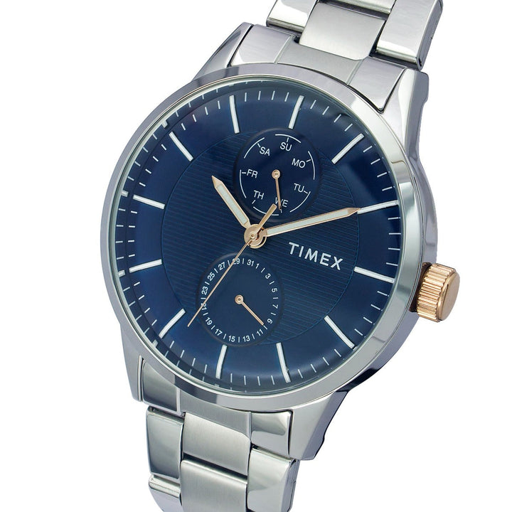 Timex Fashion Men's Blue Dial Round Case Multifunction Function Watch -TWEG19901