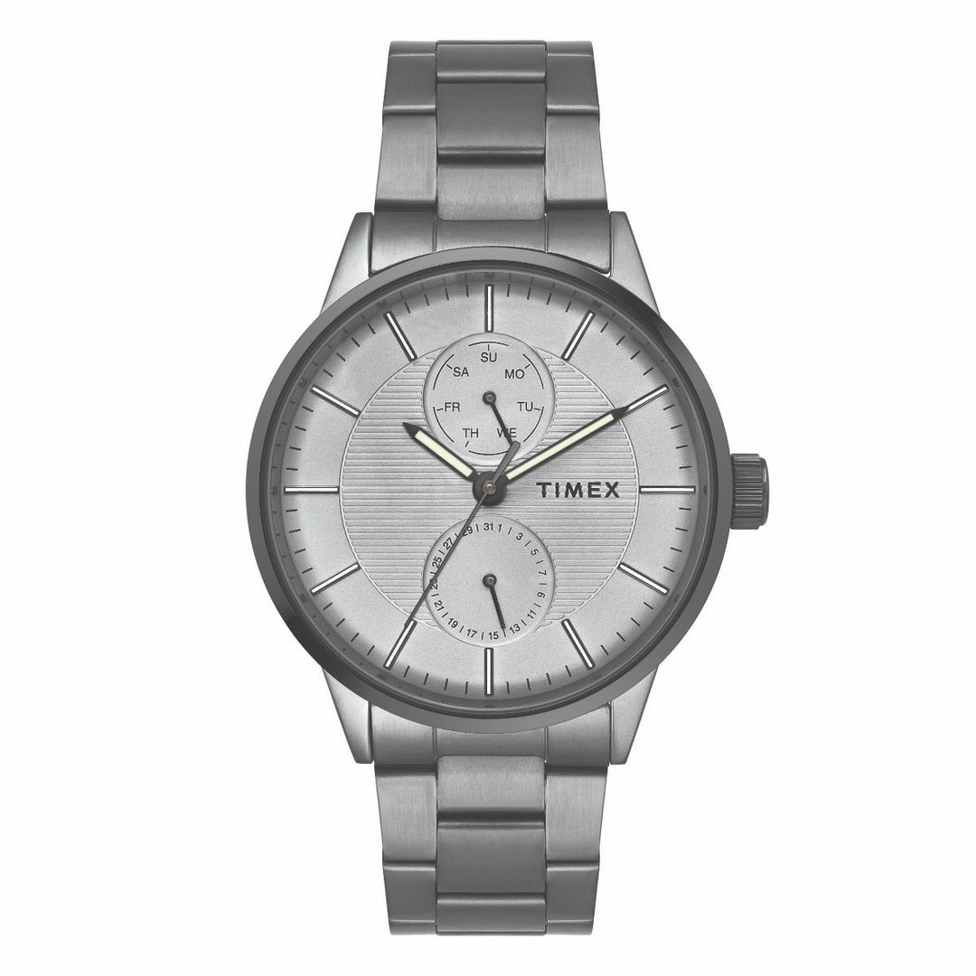 Timex Fashion Men's Grey Dial Round Case Multifunction Function Watch -TWEG19904