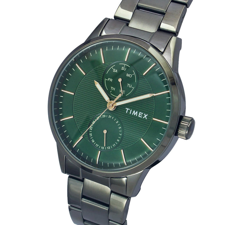 Timex Fashion Men's Green Dial Round Case Multifunction Function Watch -TWEG19905