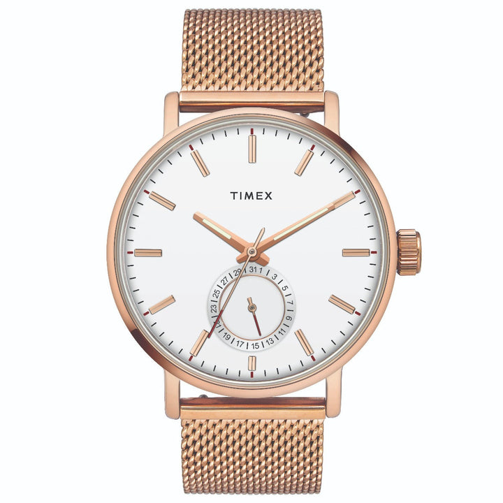 Timex Fashion Men's White Dial Round Case Date Function Watch -TWEG20002