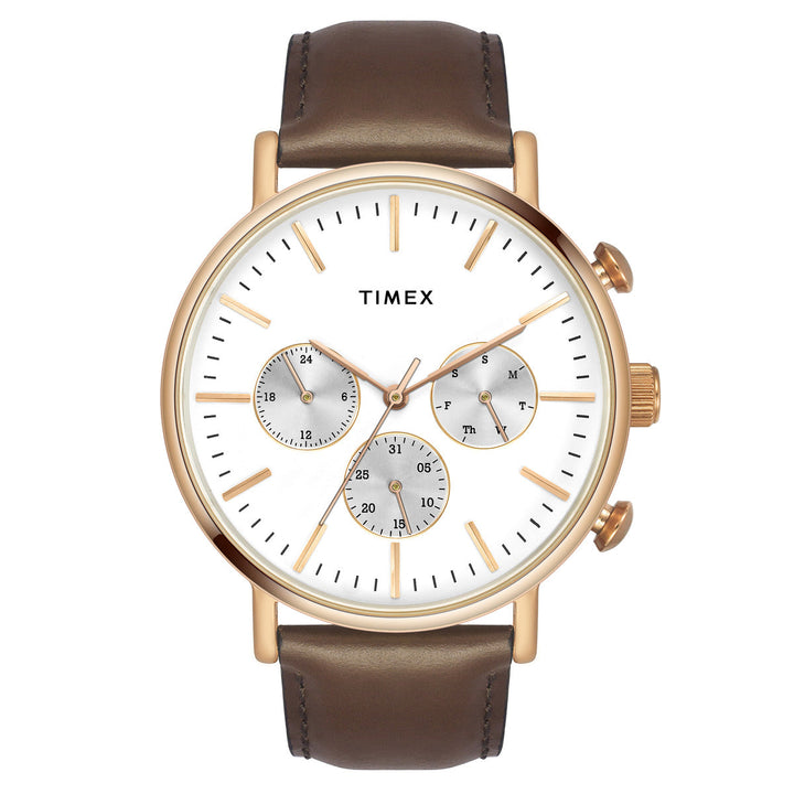 Timex Fashion Men's Silver Dial Round Case Multifunction Function Watch -TWEG20005