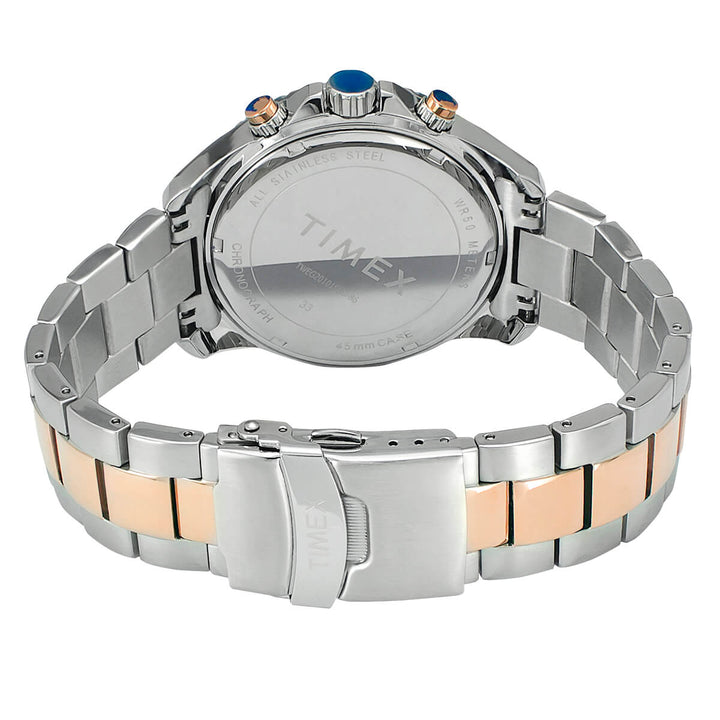 Timex E Class Men's Blue Dial Round Case Chronograph Date Function Watch -TWEG20101