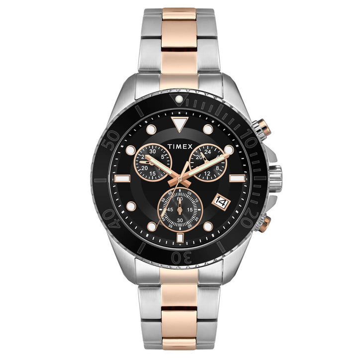 Timex E Class Men's Black Dial Round Case Chronograph Date Function Watch -TWEG20102