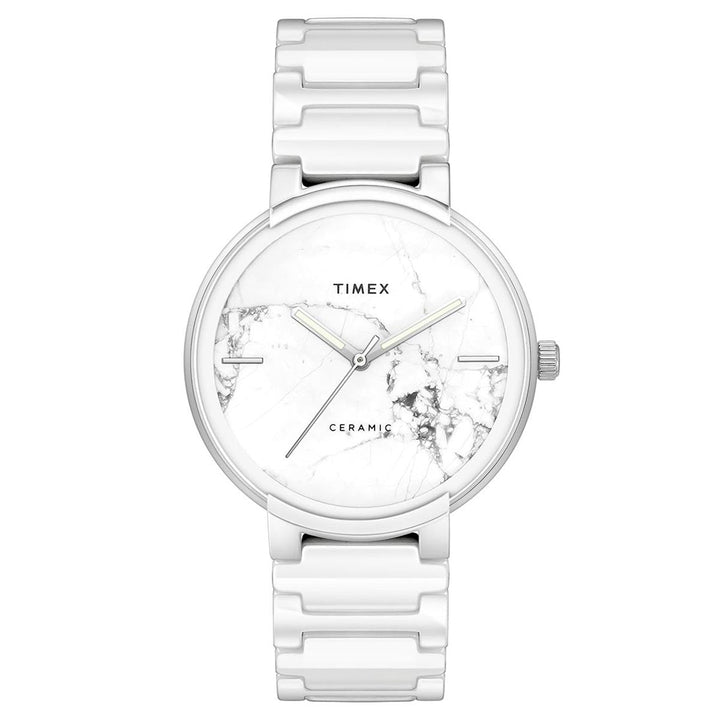 Timex Fashion Men's White Dial Round Case 3 Hands Function Watch -TWEG21200