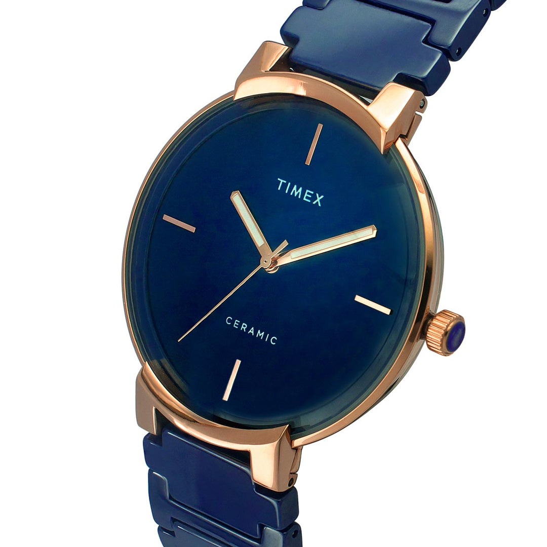 Timex Fashion Men's Blue Dial Round Case 3 Hands Function Watch -TWEG21201