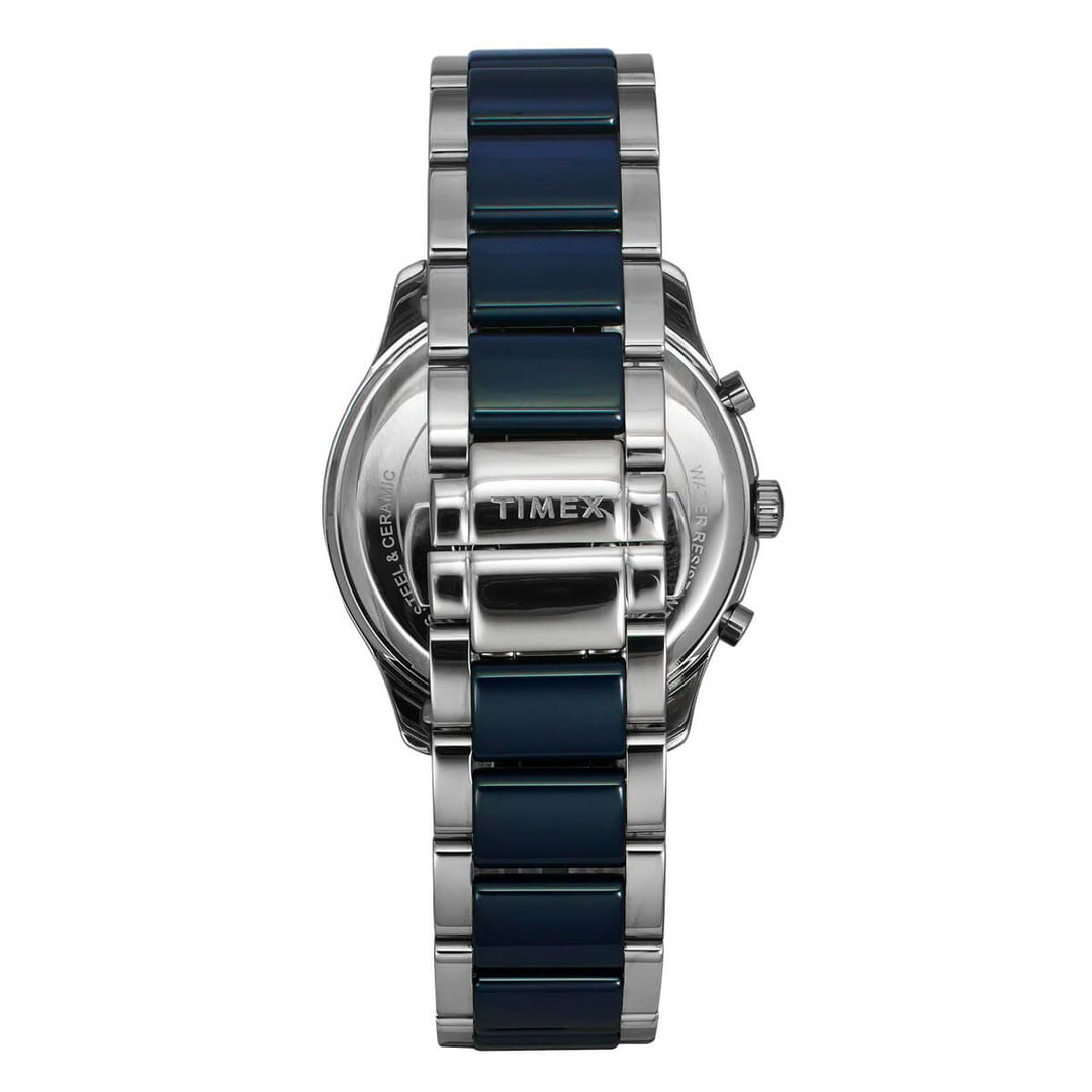 Timex Fashion Men's Blue Dial Round Case Chronograph Function Watch -TWEG21701