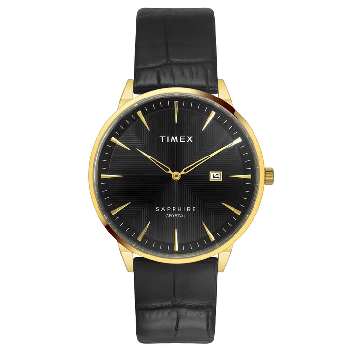 Timex Fashion Men's Black Dial Round Case 2 Hands+Date Function Watch -TWEG21901