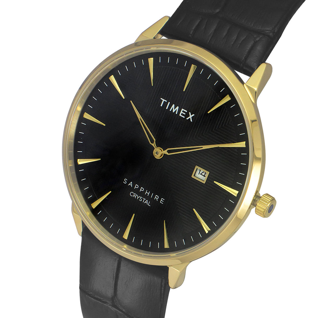 Timex Fashion Men's Black Dial Round Case 2 Hands+Date Function Watch -TWEG21901