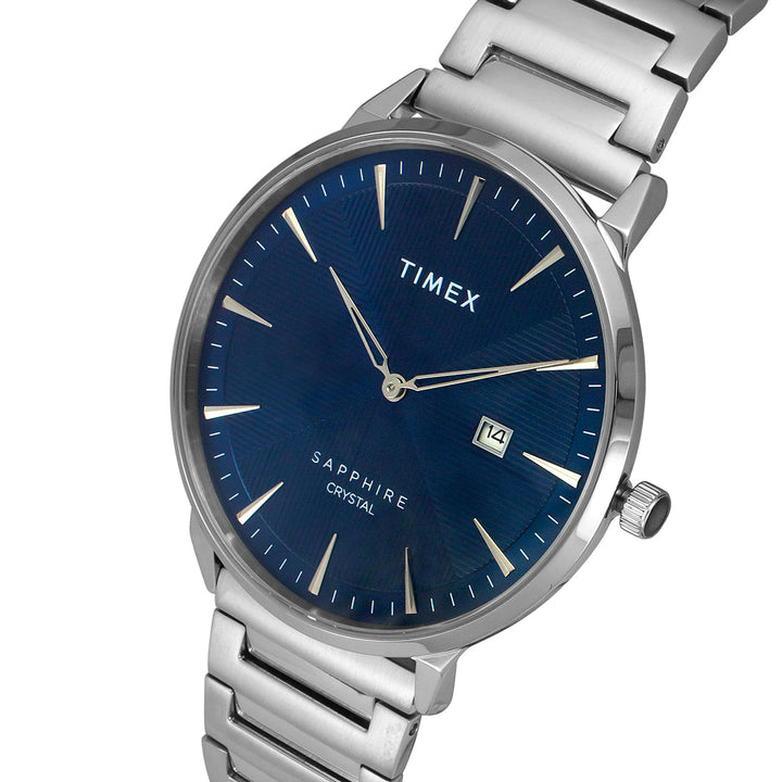 Timex Fashion Men's Blue Dial Round Case 2 Hands+Date Function Watch -TWEG21903