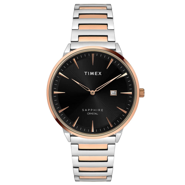 Timex Fashion Men's Black Dial Round Case 2 Hands+Date Function Watch -TWEG21905