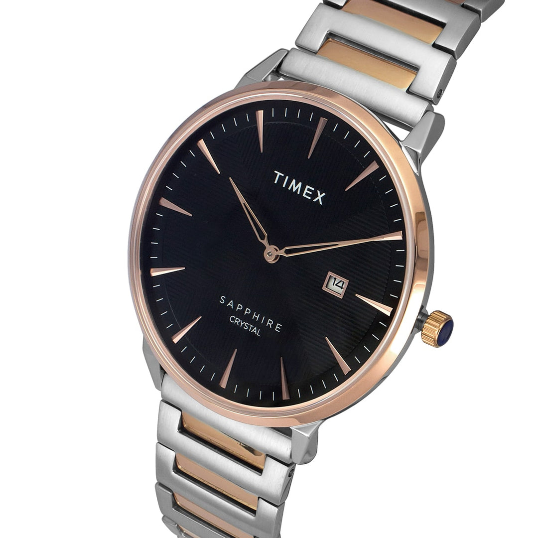 Timex Fashion Men's Black Dial Round Case 2 Hands+Date Function Watch -TWEG21905