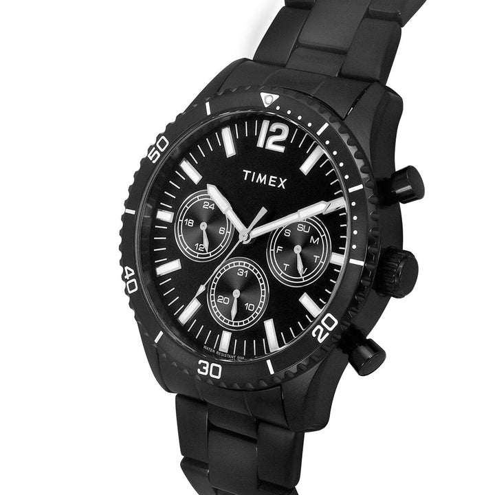 Timex E-Class Premium-Sport Collection Multifunction Men Analog Black Dial Coloured Quartz Watch, Round Dial With 43 Mm Case Width - TWEG22204