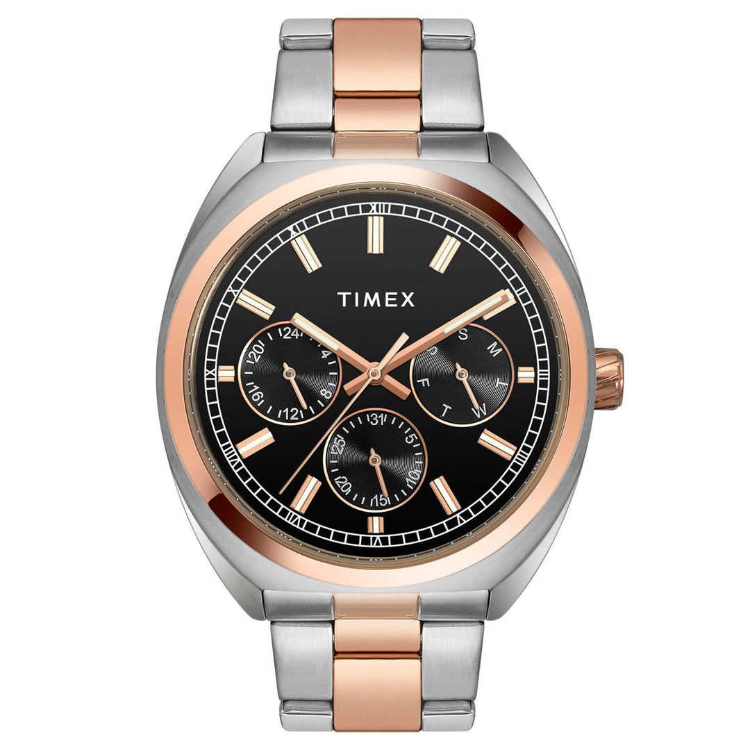 Timex E-Class Premium-Sport Collection Multifunction Men Analog Black Dial Coloured Quartz Watch, Round Dial With 42 Mm Case Width - TWEG22302