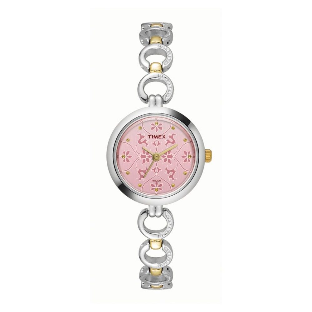 Timex Classics Women's Pink Dial Round Case 3 Hands Function Watch -TWEL11416