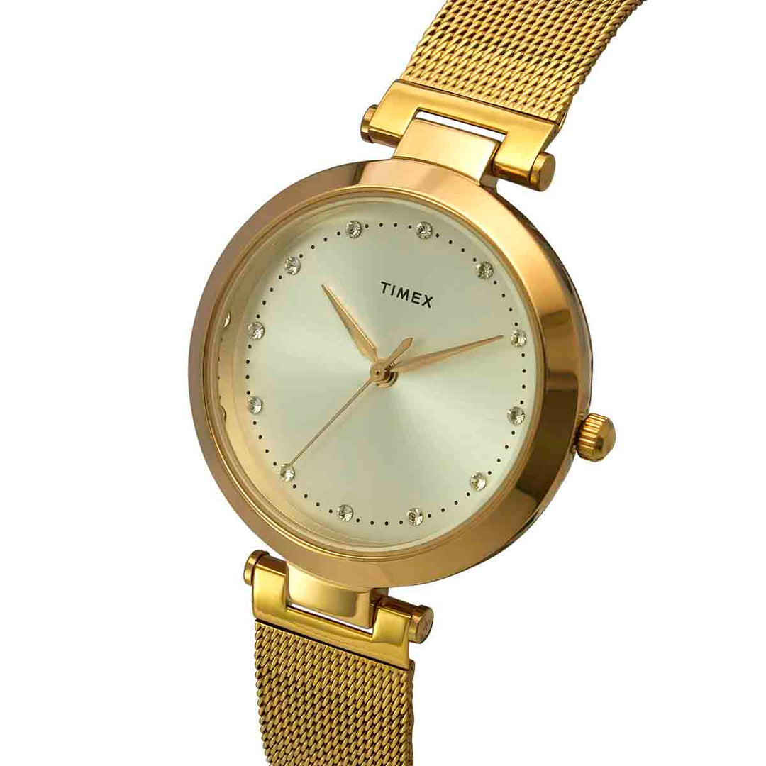 Timex Fashion Women's Silver Dial Round Case 3 Hands Function Watch -TWEL11823