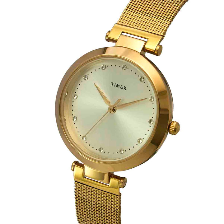 Timex Fashion Women's Silver Dial Round Case 3 Hands Function Watch -TWEL11823