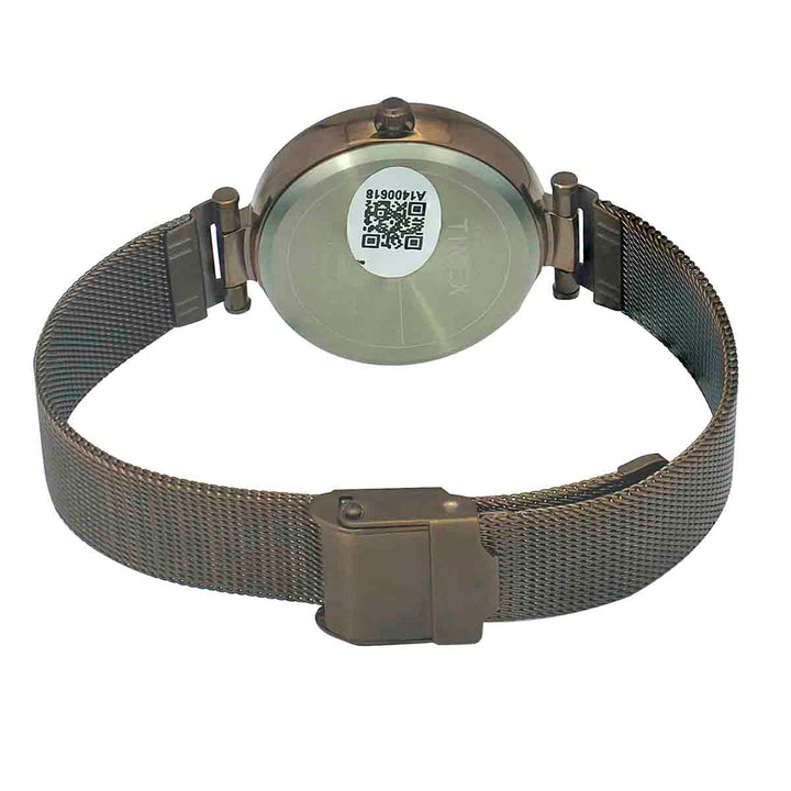 Timex Fashion Women's Brown Dial Round Case 3 Hands Function Watch -TWEL11825
