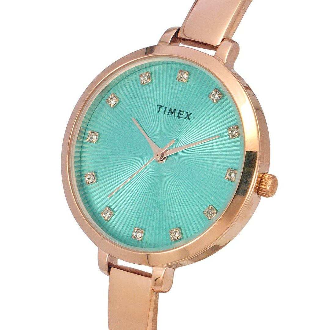 Timex Fashion Women's Blue Dial Round Case 3 Hands Function Watch -TWEL12822