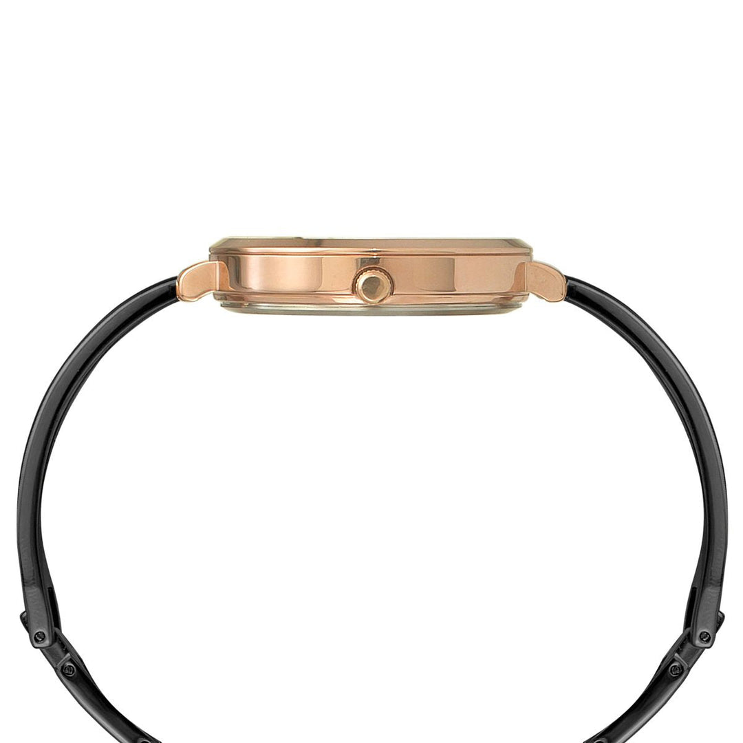 Timex Fashion Women's Black Dial Round Case 3 Hands Function Watch -TWEL12823