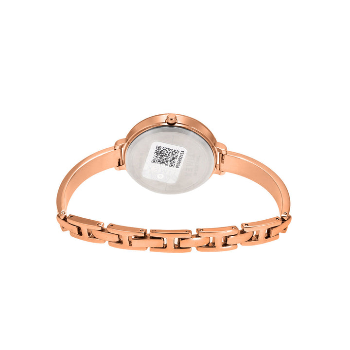 Timex Fashion Collection Premium Quality 3 Hands Women Analog Rose Gold Dial Coloured Quartz Watch, Round Dial With 34 Mm Case Width - TWEL128SMU05