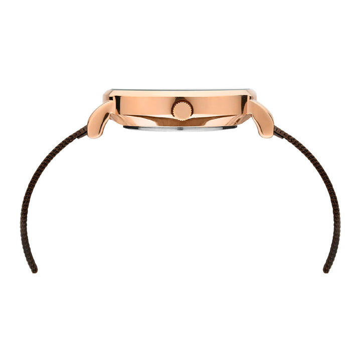 Timex Fashion Women's Brown Dial Round Case 3 Hands Function Watch -TWEL129SMU03