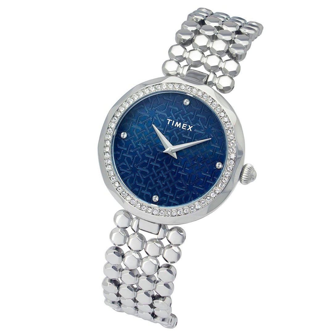 Timex Fria Women's Blue Dial Round Case 2 Hands Function Watch -TWEL13906