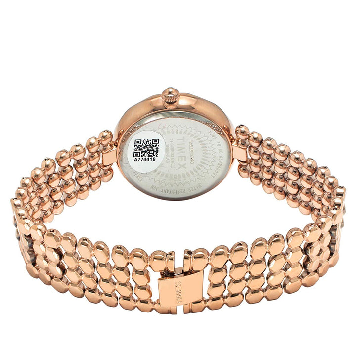 Timex Fria Women's Green Dial Round Case 2 Hands Function Watch -TWEL13907